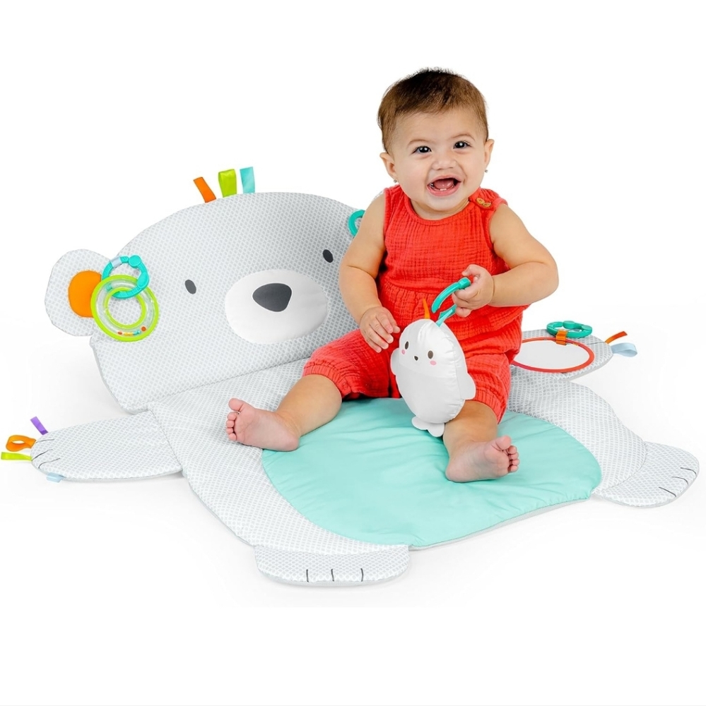 Bright Stars Tummy Time Prop Bear Play Mat 31"x33" - Picture 3 of 16